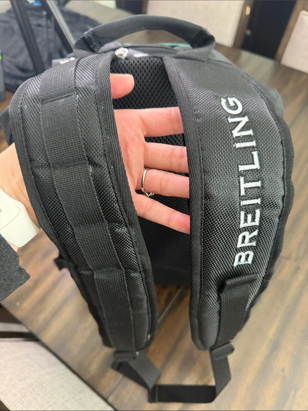 Breitling Green and Black Vertical Logo Backpack